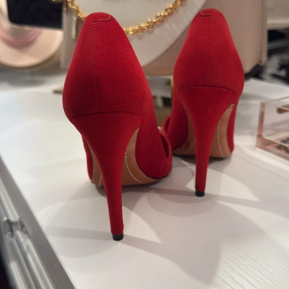 Alice & Olivia Red Women's Heels Size 37 - Picture 4 of 6